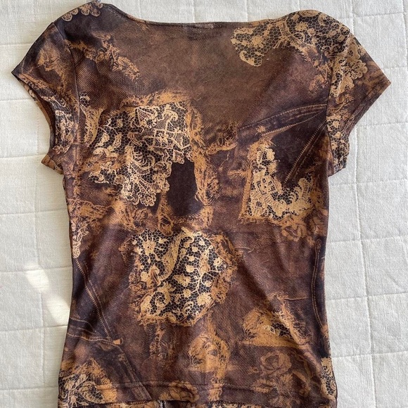 Y2k self esteem mesh graphic top - Picture 2 of 4